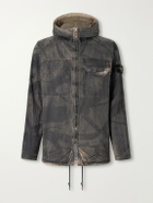 Stone Island - Garment-Dyed Printed Hooded Recycled Crinkle Reps-TC Overshirt - Green