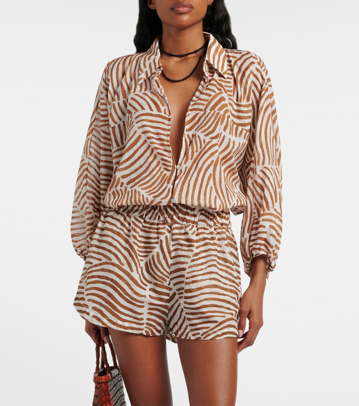 ViX Paula Hermanny Moana oversized printed cotton shirt