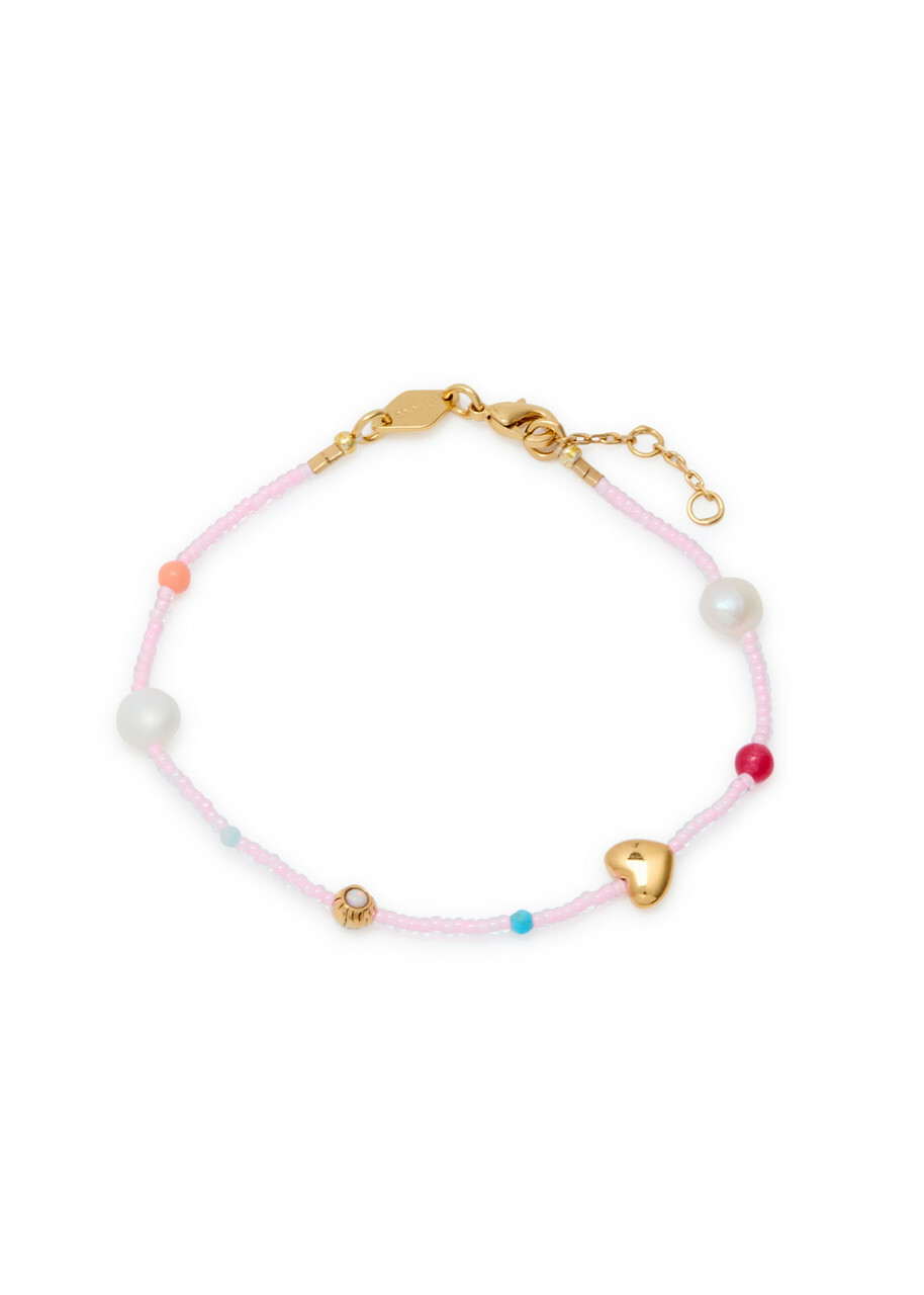 Anni LU Oh So Fine Beaded 18kt Gold-plated Bracelet - Pink - One Size