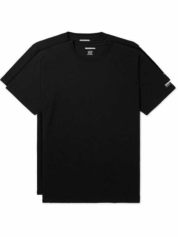 Photo: Neighborhood - Two-Pack Logo-Print Cotton-Jersey T-Shirts - Black