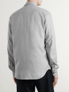 Canali - Lyocell and Cotton-Blend Herringbone Shirt - Gray