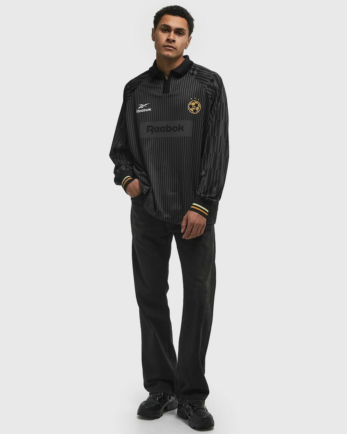 Reebok SOCCER LS TEE 22 Black Mens Jersey Reebok