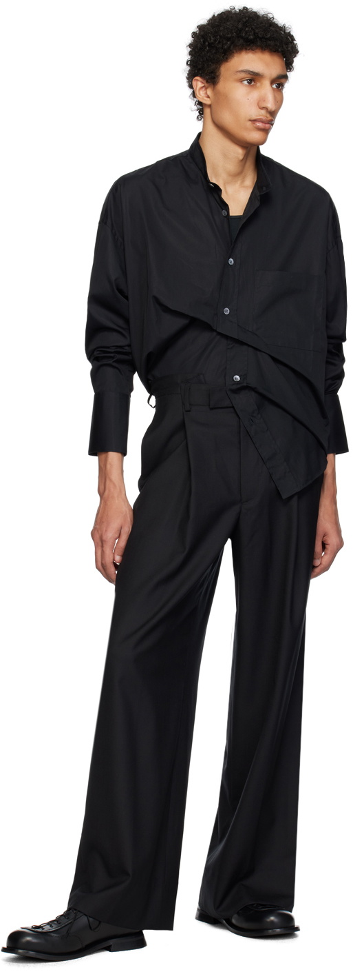Marina Yee Black Wide-Leg Trousers