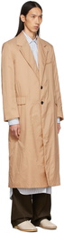 Dries Van Noten Beige Water-Repellent Nylon Coat