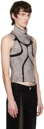 Solitude Studios Gray & Black Cracked Tank Top