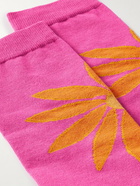 Jacquemus - Printed Cotton-Blend Socks - Pink