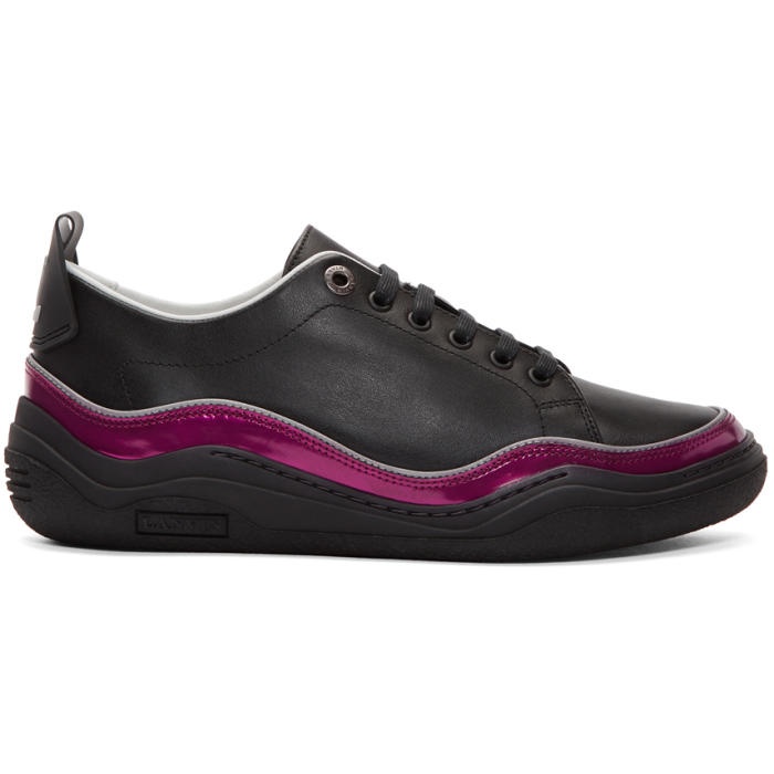 Photo: Lanvin Black and Pink Contrast Sneakers 