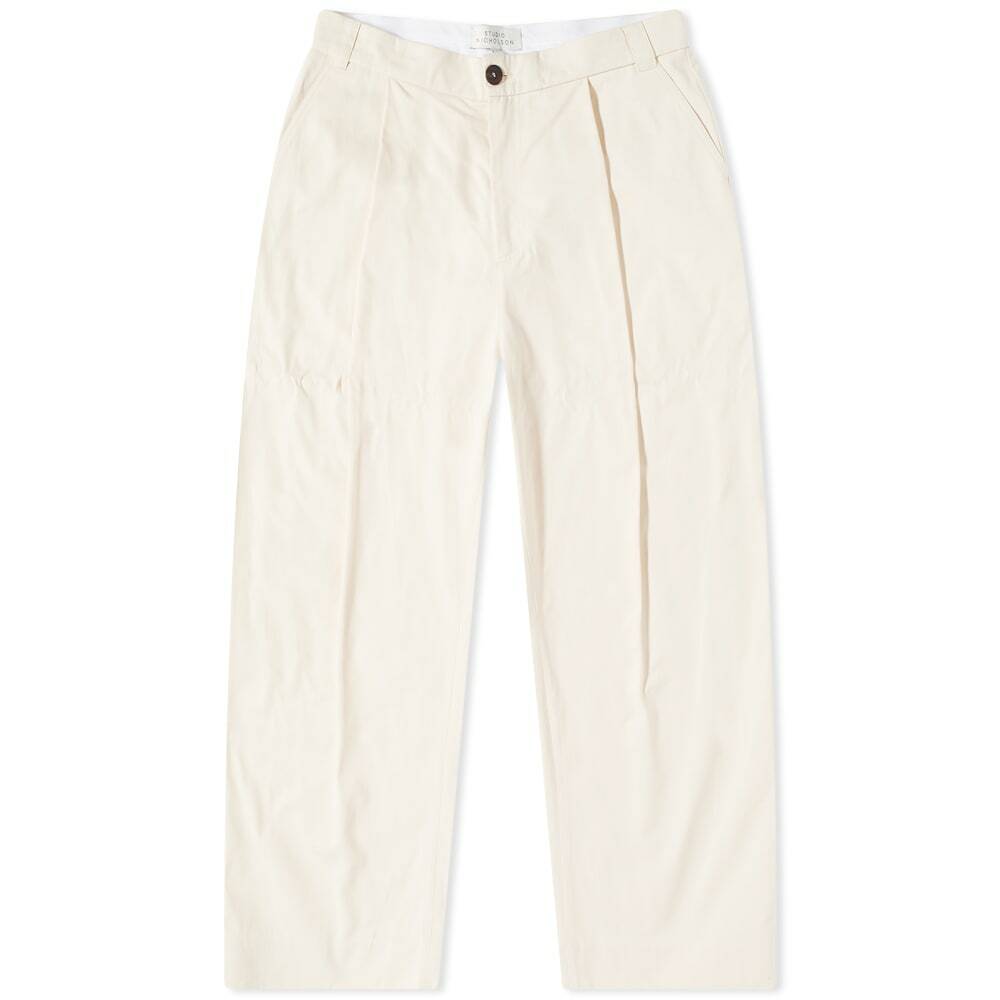 Studio Nicholson Men's Sorte Deep Pleat Volume Twill Pant in