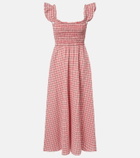 Faithfull Eudora checked cotton midi dress