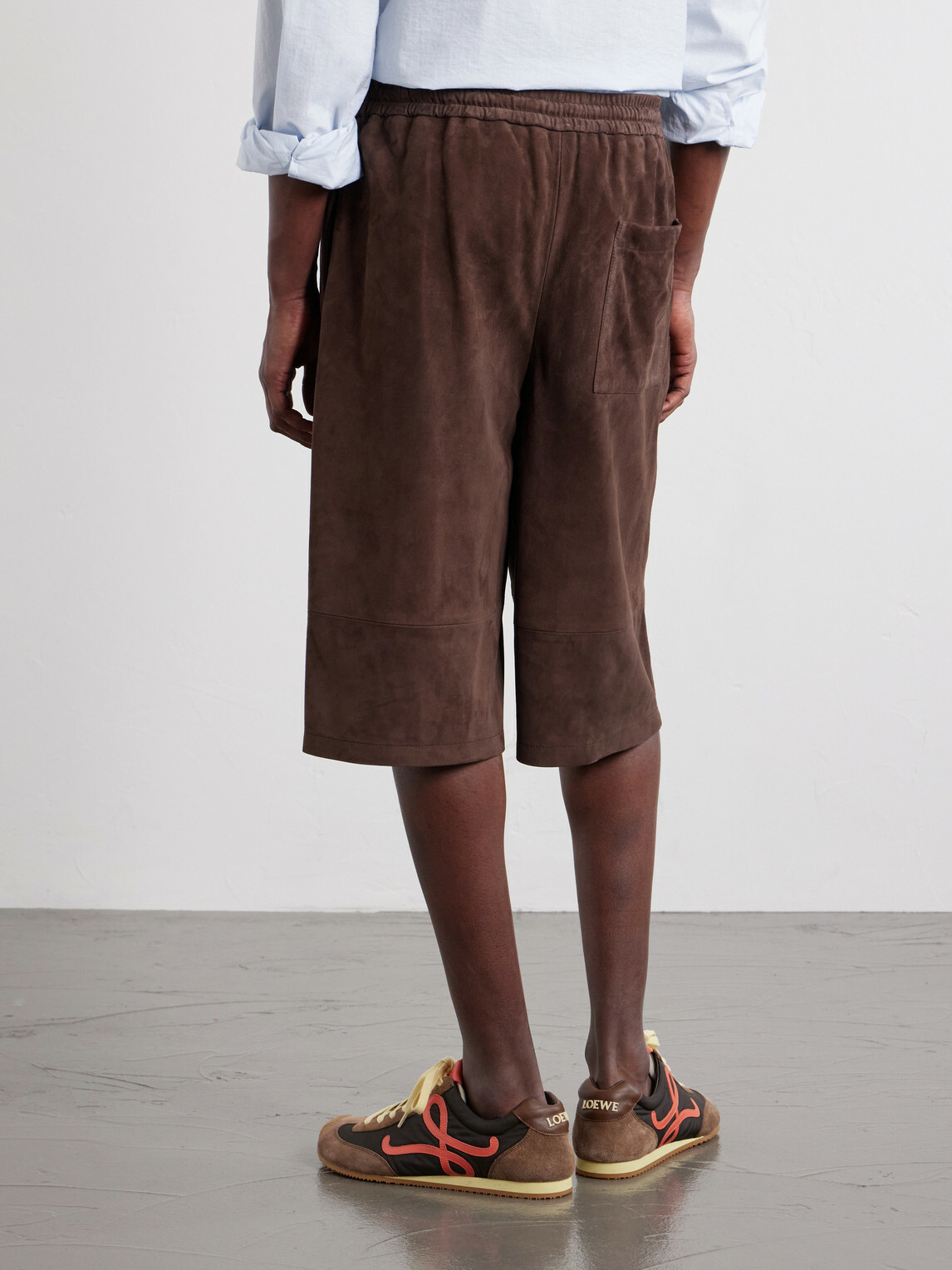 LOEWE - Paula's Ibiza Suede Casual Shorts - Brown
