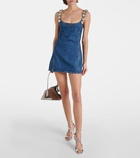 Area Jumbo Crystal denim minidress