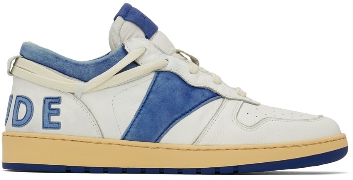 Photo: Rhude SSENSE Exclusive White & Blue Rhecess Low Sneakers