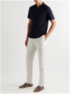 Saman Amel - Knitted Cashmere and Silk-Blend Polo Shirt - Blue