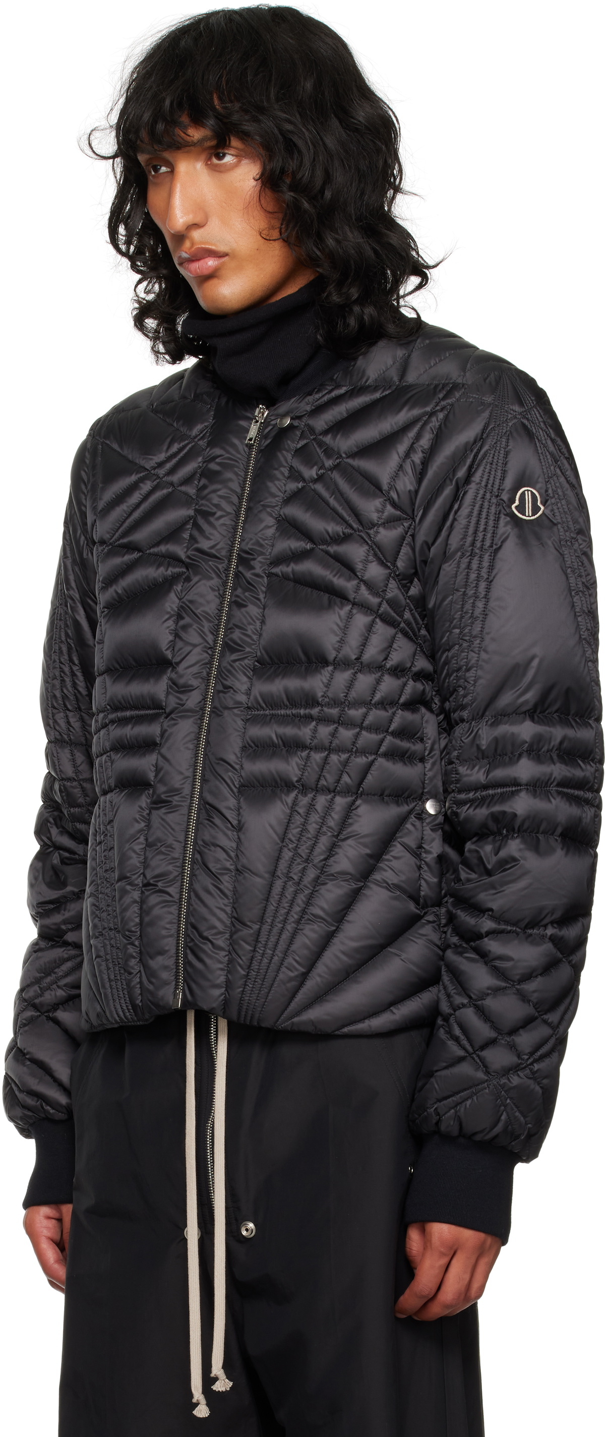 Rick Owens Moncler + Rick Owens Black Megapenta Flight Bomber