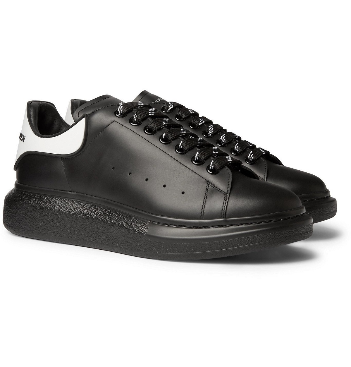 Alexander McQueen - Exaggerated-Sole Rubber-Trimmed Leather Sneakers ...