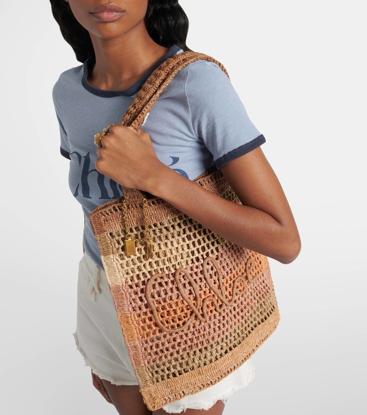 Chloé Summer Banana raffia tote bag Chloe