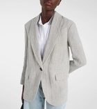 Brunello Cucinelli Oversized V-neck linen-blend blazer