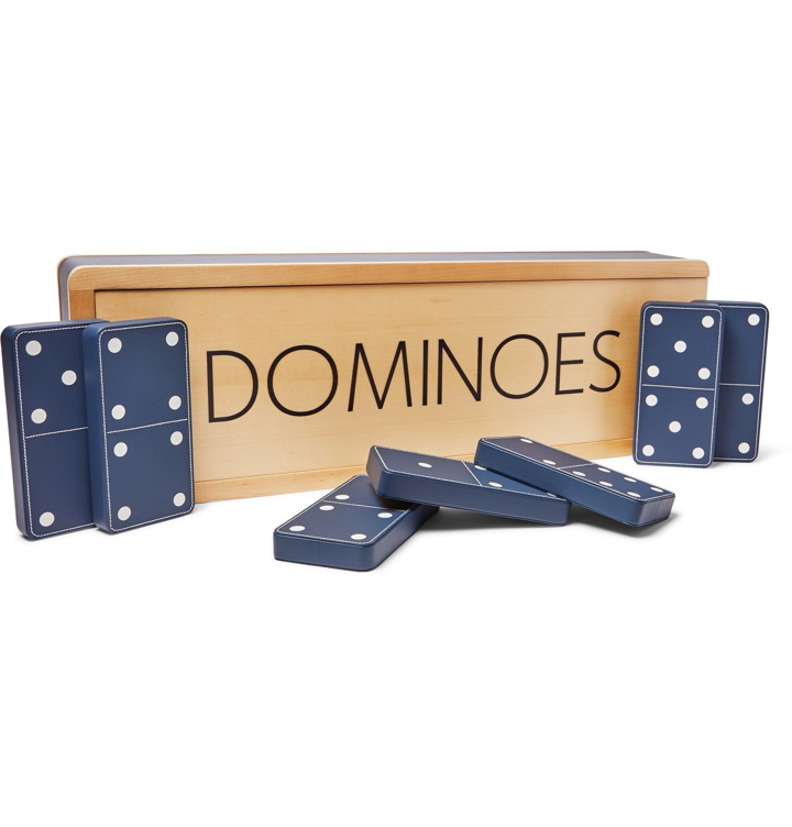 Photo: William & Son - Leather and Maple Wood Carpet Dominoes Set - Blue