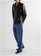 Séfr - Francis Croc-Effect Faux Leather Jacket - Black