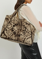 Stella Mccartney Logo Leopard-jacquard Canvas Tote bag - Brown - One Size