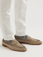 Santoni - Suede Penny Loafers - Neutrals