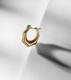 Marie Lichtenberg Baba Large 18kt gold single earring with diamonds and emerald