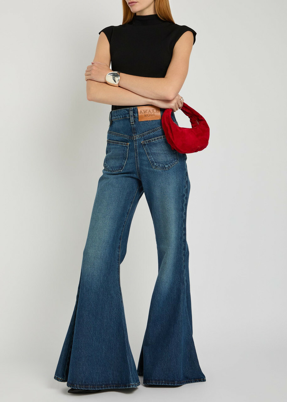 A.W.A.K.E Mode Mirror Flared-leg Jeans Blue Denim