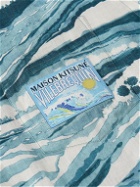 Maison Kitsuné - Vilebrequin Charli Convertible-Collar Logo-Appliquéd Printed Linen Shirt - Blue