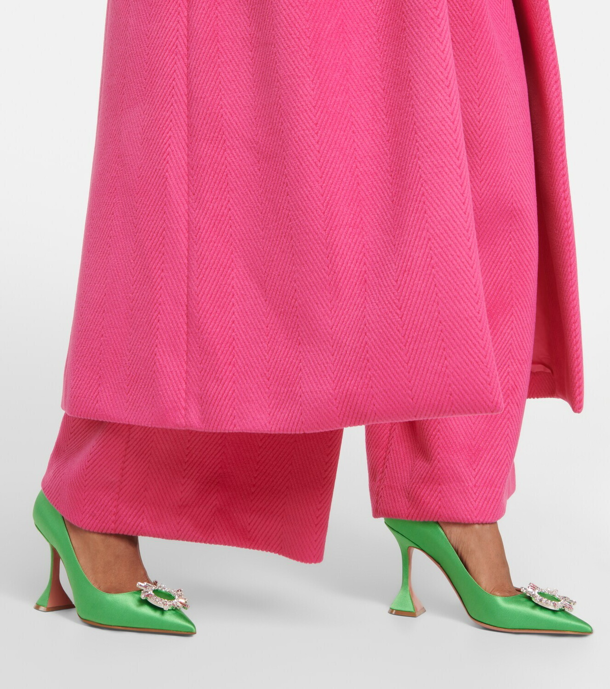 Amina Muaddi Begum embellished satin pumps