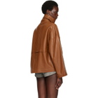 Nour Hammour Tan Park Leather Jacket