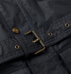 BELSTAFF - Trialmaster Logo-Appliquéd Belted Waxed-Cotton Jacket - Blue