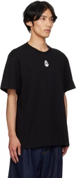 McQueen Black Flocked Skull T-shirt