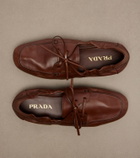 Prada Shuffle leather boat shoes