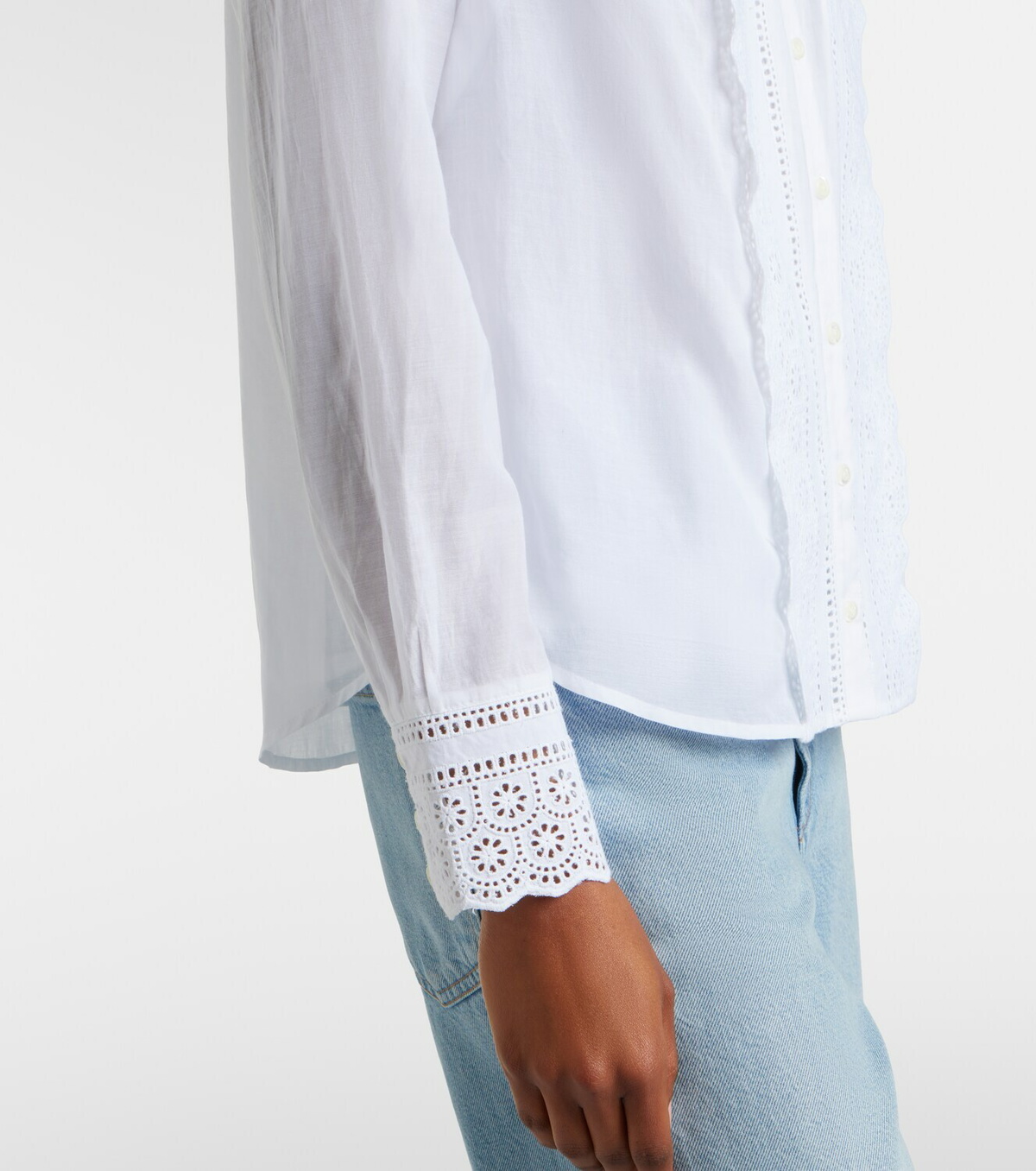 Veronica Beard Clermont broderie anglaise cotton-blend shirt