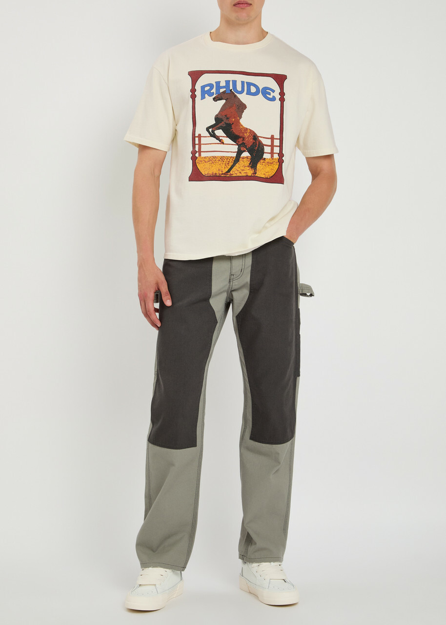 Rhude Rudhe Cadre Printed Cotton T-shirt White Rhude