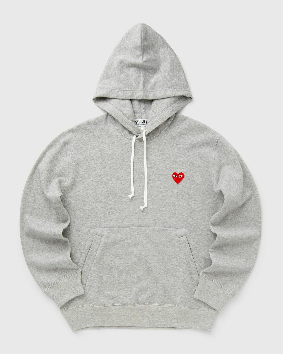 Comme Des Garçons Play Sweatshirt Red Emblem Knit Grey Hoodies