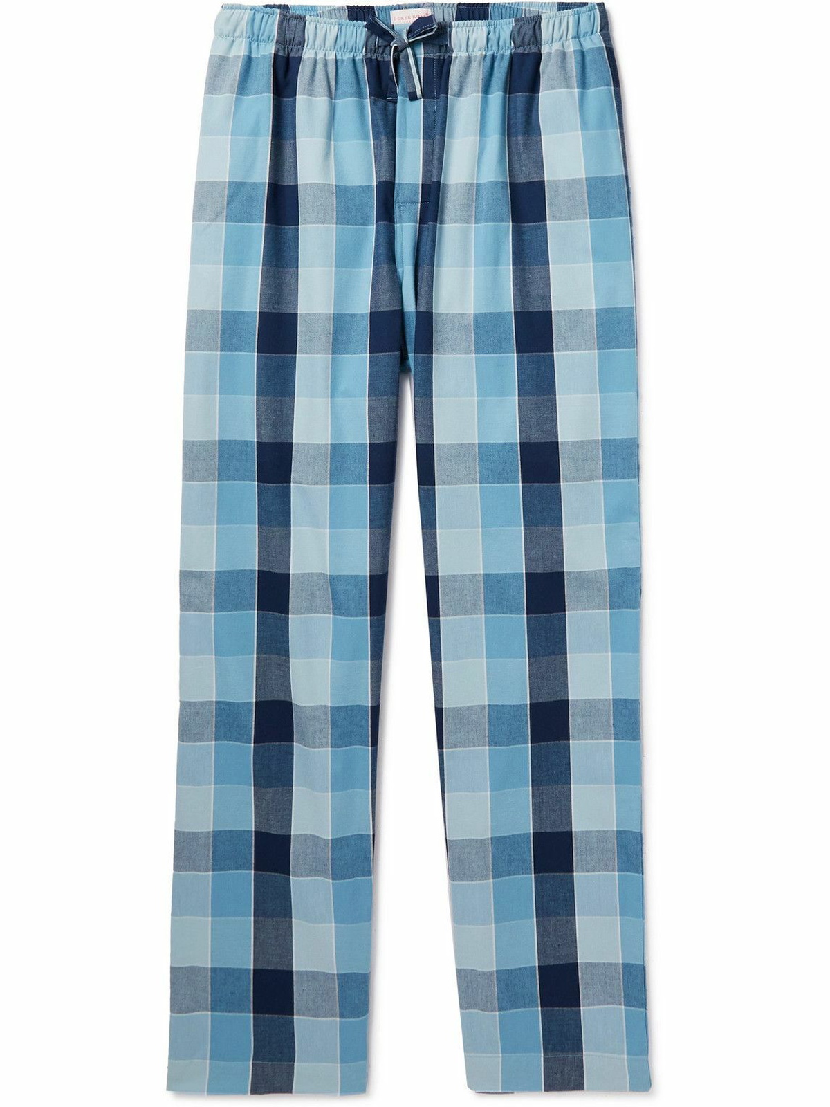 Derek Rose - Ranga Checked Cotton-Flannel Pyjama Trousers - Blue Derek Rose