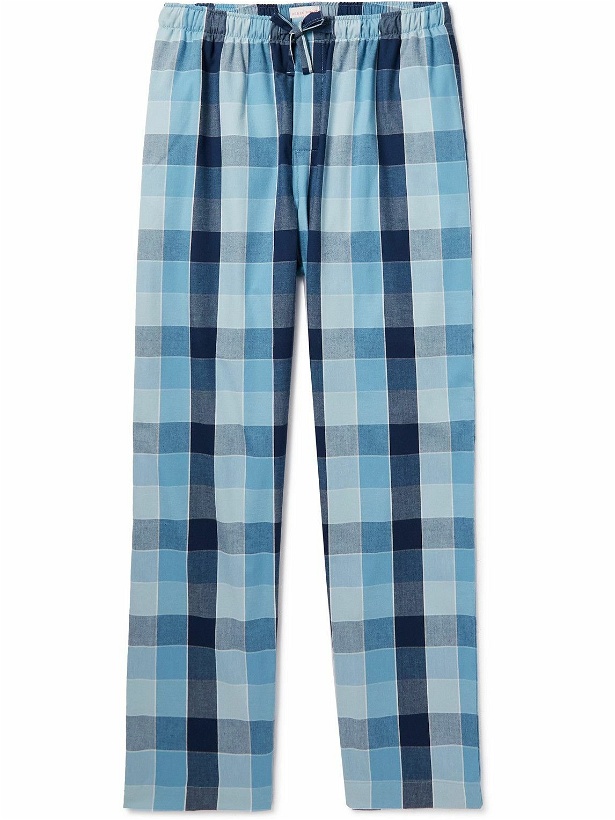 Photo: Derek Rose - Ranga Checked Cotton-Flannel Pyjama Trousers - Blue