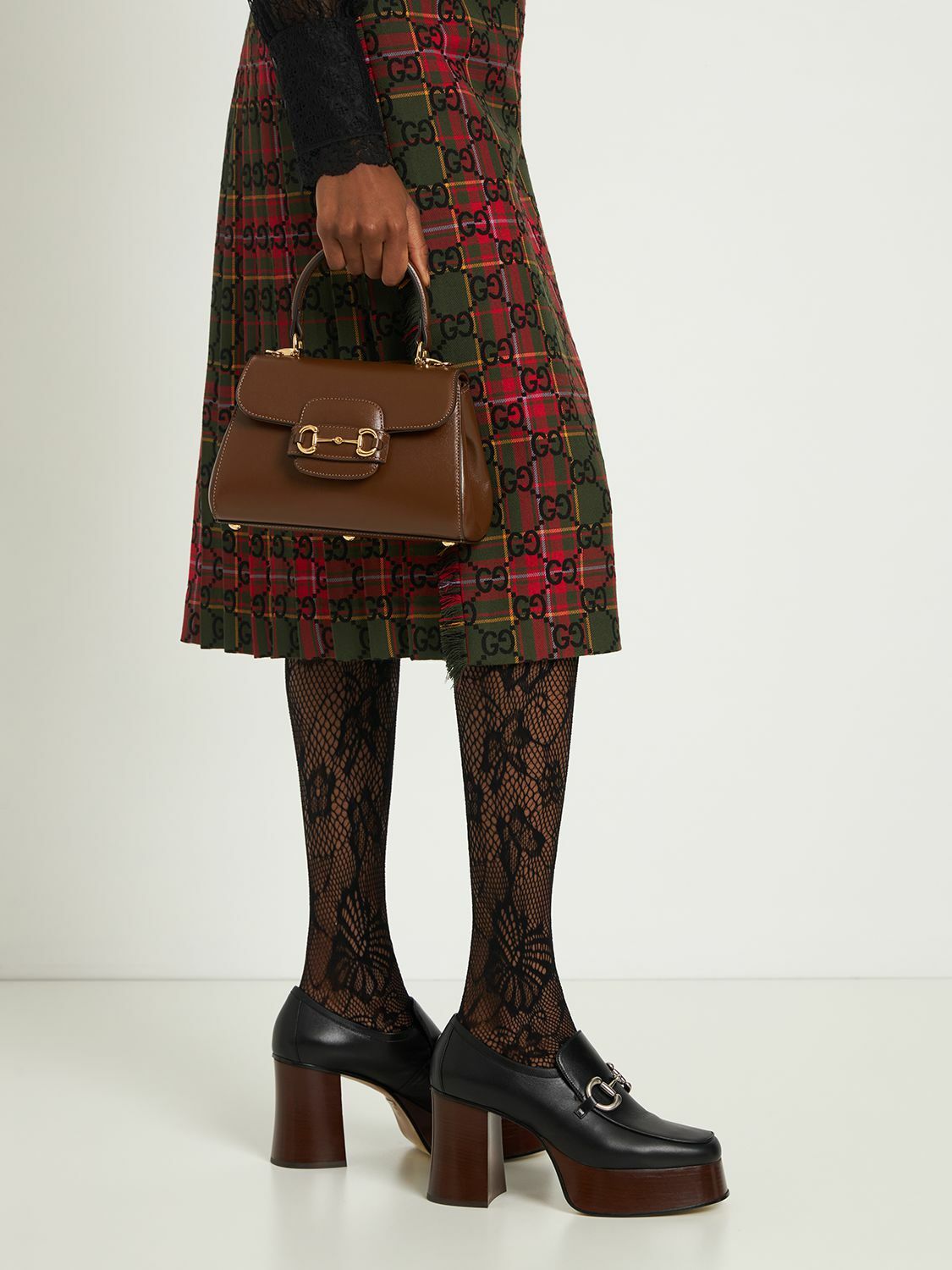 GUCCI - 1955 Horsebit Leather Top Handle Bag