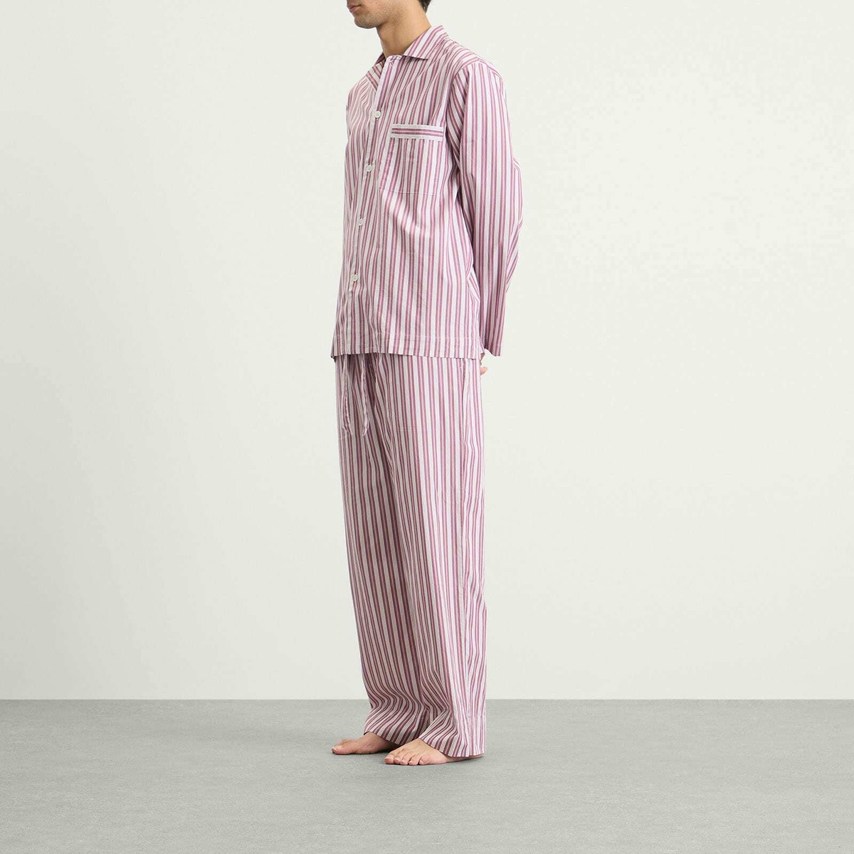 Tekla Fabrics Sleep Pant in Rhubarb Stripes