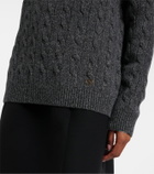 Valentino Cable-knit virgin wool mouliné sweater