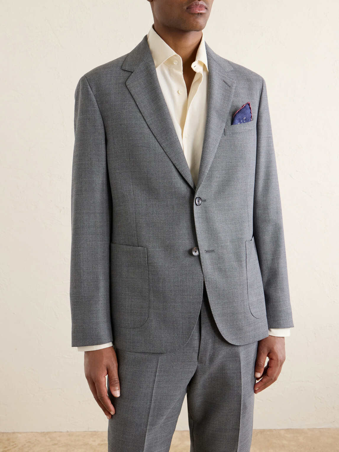 Mr P. - Wool-Hopsack Suit Jacket - Gray