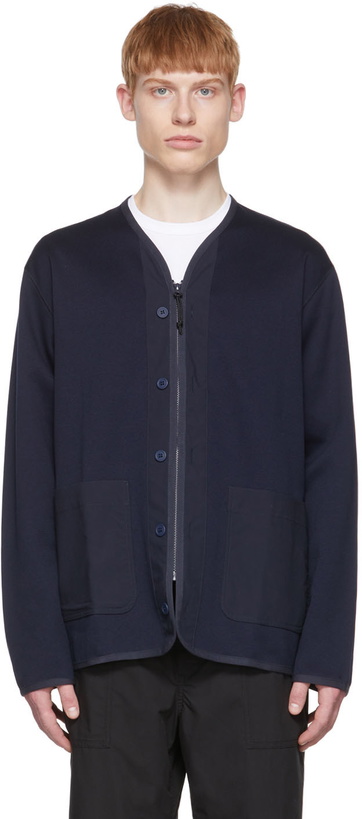 Photo: Comme des Garçons Homme Navy Cotton Cardigan