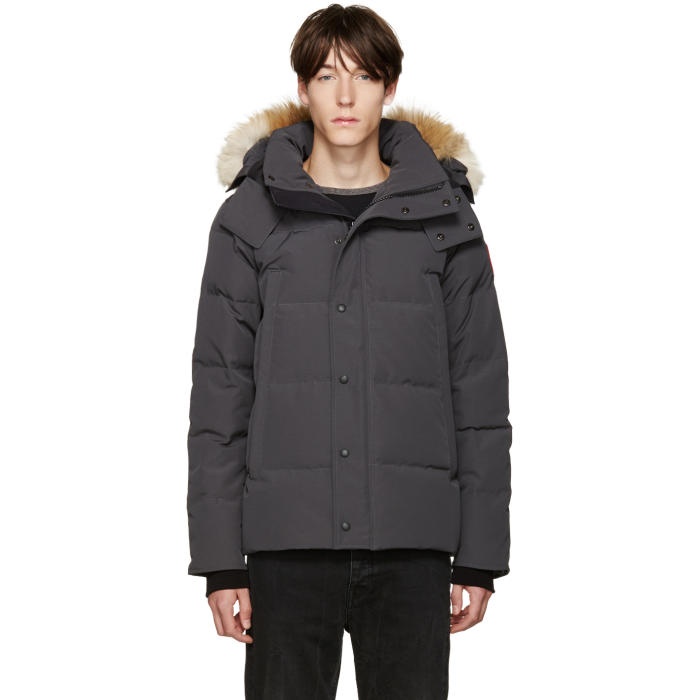 Photo: Canada Goose Grey Down and Fur Jacket