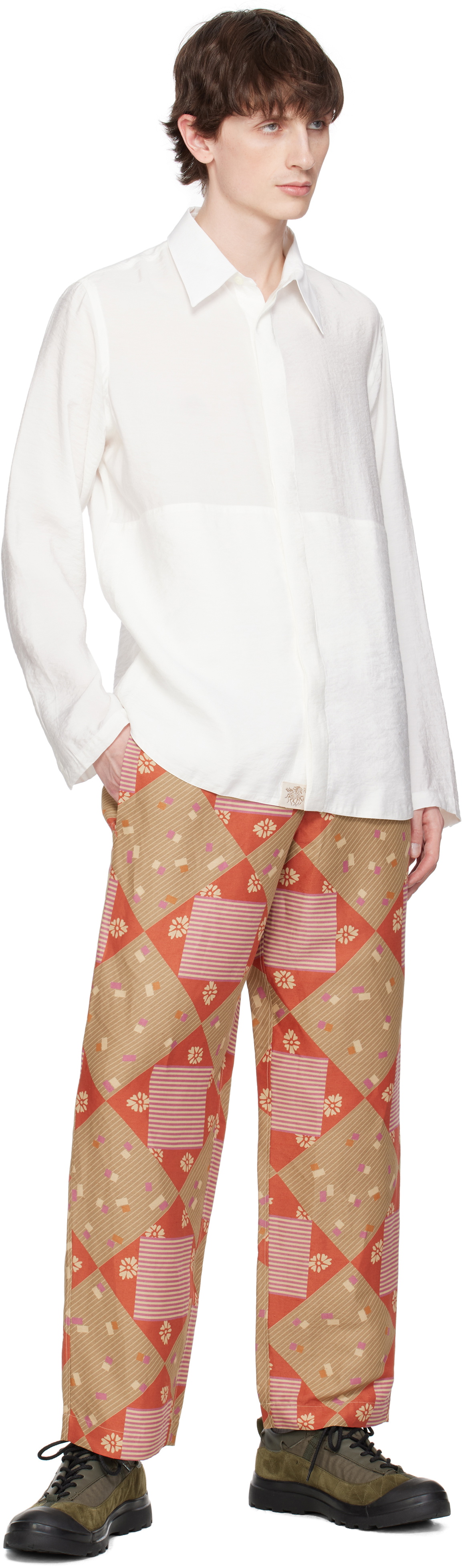 RANRA Off-White Maker Gauze Modal Poly Classic Shirt