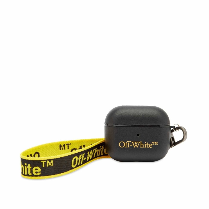 Photo: Off-White Men's Graphic Belt Airpods Case in Yellow/Black