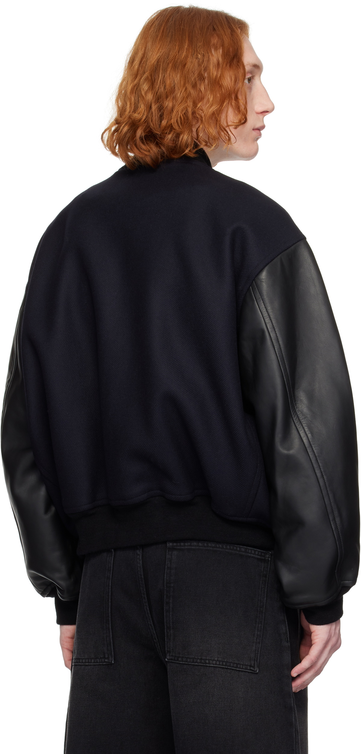 Studio Nicholson Navy & Black Alph Bomber Jacket Studio