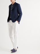 BRIONI - Unstructured Stretch Virgin Wool and Silk-Blend Seersucker Suit Jacket - Blue