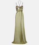 Nensi Dojaka Mae draped silk corset gown