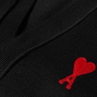 AMI Men's Small A Heart Cardigan in Black/Red